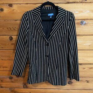 Escada Black and White Pinstripe Blazer